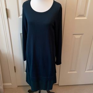 Etcetera long sleeve forest green sweater dress
